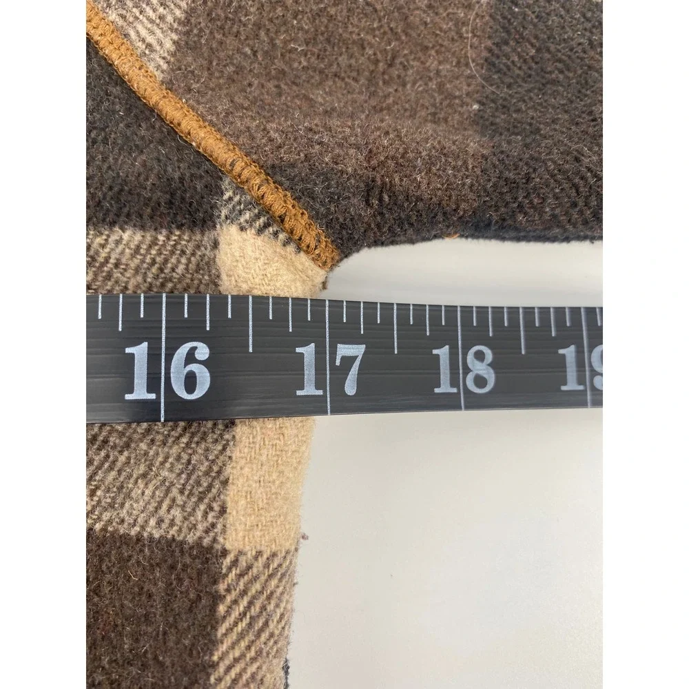 Plaid Sherpa Lined Hooded Jacket Kids Brown Buffalo Check Excellent